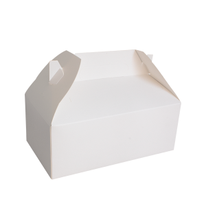 Box Lunch con asa, blanco 22 x 13 x 9 cm.