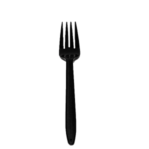 Tenedor negro sopero, grande
