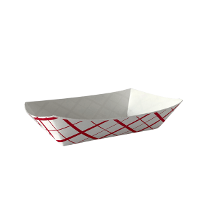 Charola de cartón rayada para Hot Dog 18 x 7 cm.