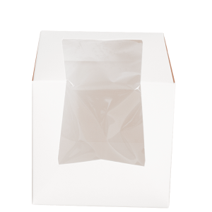 Caja Blanca c/ventana para CUPCAKE 10 x 10 x 10 cm.