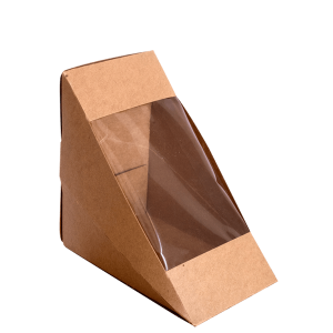 Cajilla de cartón kraft para sandwich con ventana
