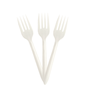 Tenedor blanco mediano  15 cm.