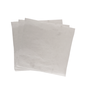 Hojas papel encerado blanco 15 x 15 cm.