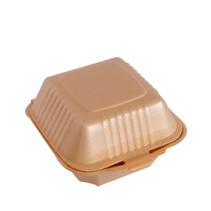 Contenedor Hamburguesero de unicel Biodegradable 6 x 6 cm.