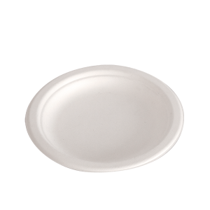 Plato redondo biodegradable blanco de 16 cm.