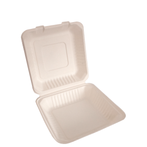Contenedor biodegradable blanco 20 x 20 cm.