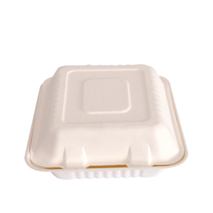 Contenedor biodegradable blanco 23 x 23 cm.