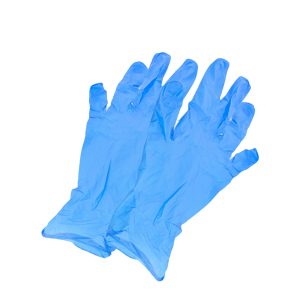 Guantes de nitrilo, azul, grandes.