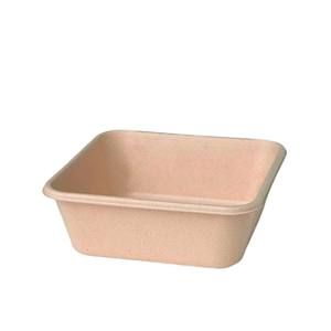 Envase rectangular de fibra de caña de 750 ml.  (25 oz.) 22x14x4 cm.