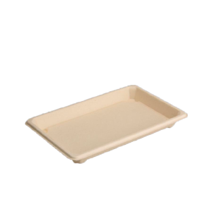 Charola sushi fibra de caña, 21X13 cm.