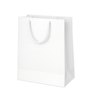 Bolsa de papel blanca asa cordon 25x17X30 cm